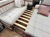 It is easy to make up the front double bed, just pull out the beech and aluminium frame, then rearrange the cushions