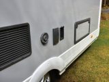 On the Auto-Sleeper Corinium FB’s nearside is exterior locker access to the space under the bed, plus a barbecue point and a mains socket