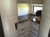 The Hobby Optima De Luxe T60 H also has a surprisingly spacious corner kitchen