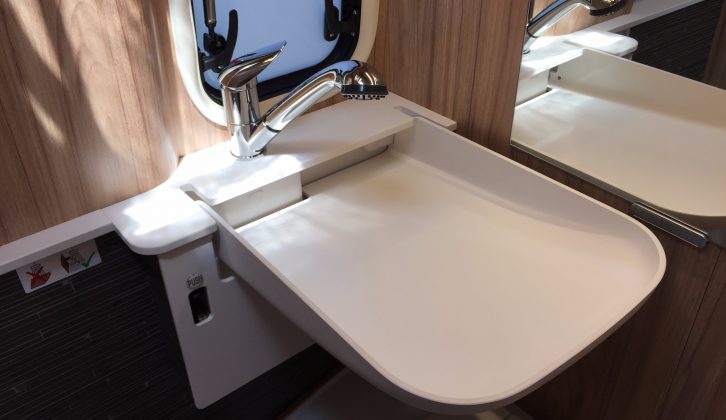 This fold-out sink is another handy space-saving feature in the HymerCar Grand Canyon S