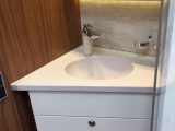 This new sink arrangement features in the central washroom of the 2017 PremiumLine Hymer motorhomes