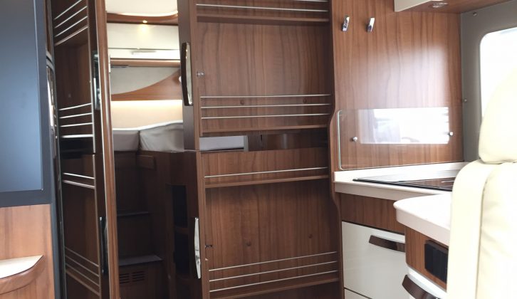 There's some great, space-efficient racking in the Hymermobil StarLine 680's kitchen