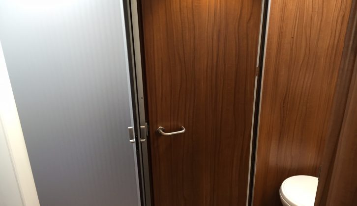 This fixed wooden toilet door is one of the 2017-season changes