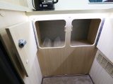 This cupboard under the kitchen worktop has racking for crockery, and is one of many galley storage
solutions in the Auto-Sleeper Stanway