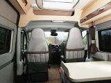 Our test ’van had ‘Catalan Mocha’ soft furnishings (five
other schemes are available) – note the large rooflight and the
overcab storage compartment
