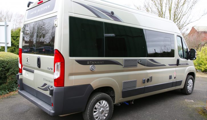 This ‘Golden White’ metallic-paint finish is one of four colours that are available for the exterior of the Auto-Sleeper Stanway