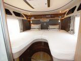 The palatial fixed single beds and stylish curved furniture remind us we are in a £100,000-plus A-class