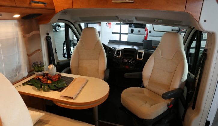Swivel the cab seats for a generous front lounge in the Van 540
