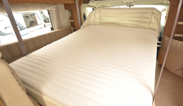 The drop-down double bed measures 2 x 1.4m (6'6" x 4'7")
