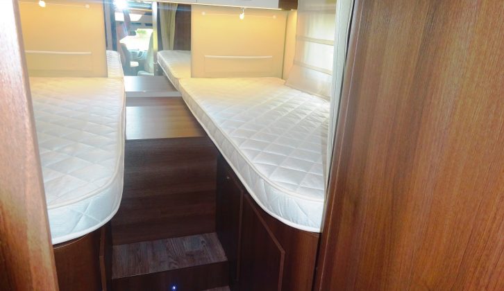 In-line fixed single beds feature at the rear of the new Zefiro 685 low-line coachbuilt