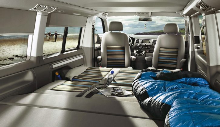 The VW California Beach isn't really a camper van, although a kitchen and extra storage can be added