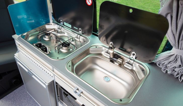 Bilbo's takes no shortcuts when kitting out its campervans – a separate sink, two-burner hob, grill and fridge are included