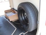 No more grubbing about below for a filthy spare wheel, this one will be dry and is conveniently stored near the offside garage door