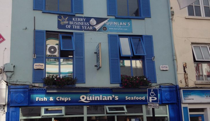 Our Claudia tucked into some delicious, reasonably priced seafood at Quinlan's in Killarney