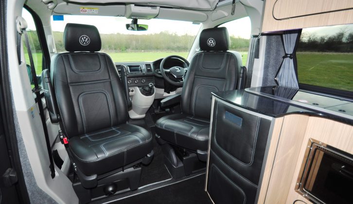 The Ashton’s galley is in a slight L-shape – read more in our review of this Autohaus VW campervan