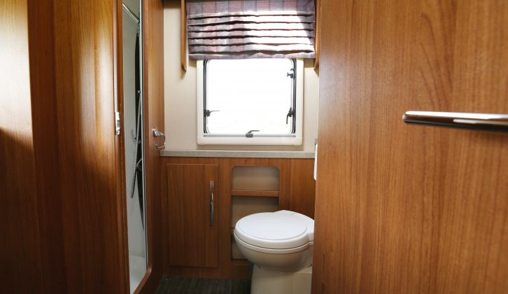 The end washroom is accessed via a domestic-style door – read more in the Practical Motorhome 2017 Auto-Trail Tracker RS review
