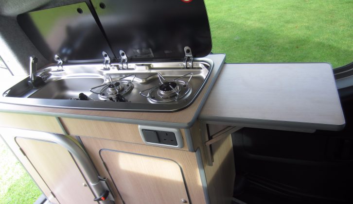 The Mira still includes a perfectly serviceable kitchen – read more in our solo touring blog!