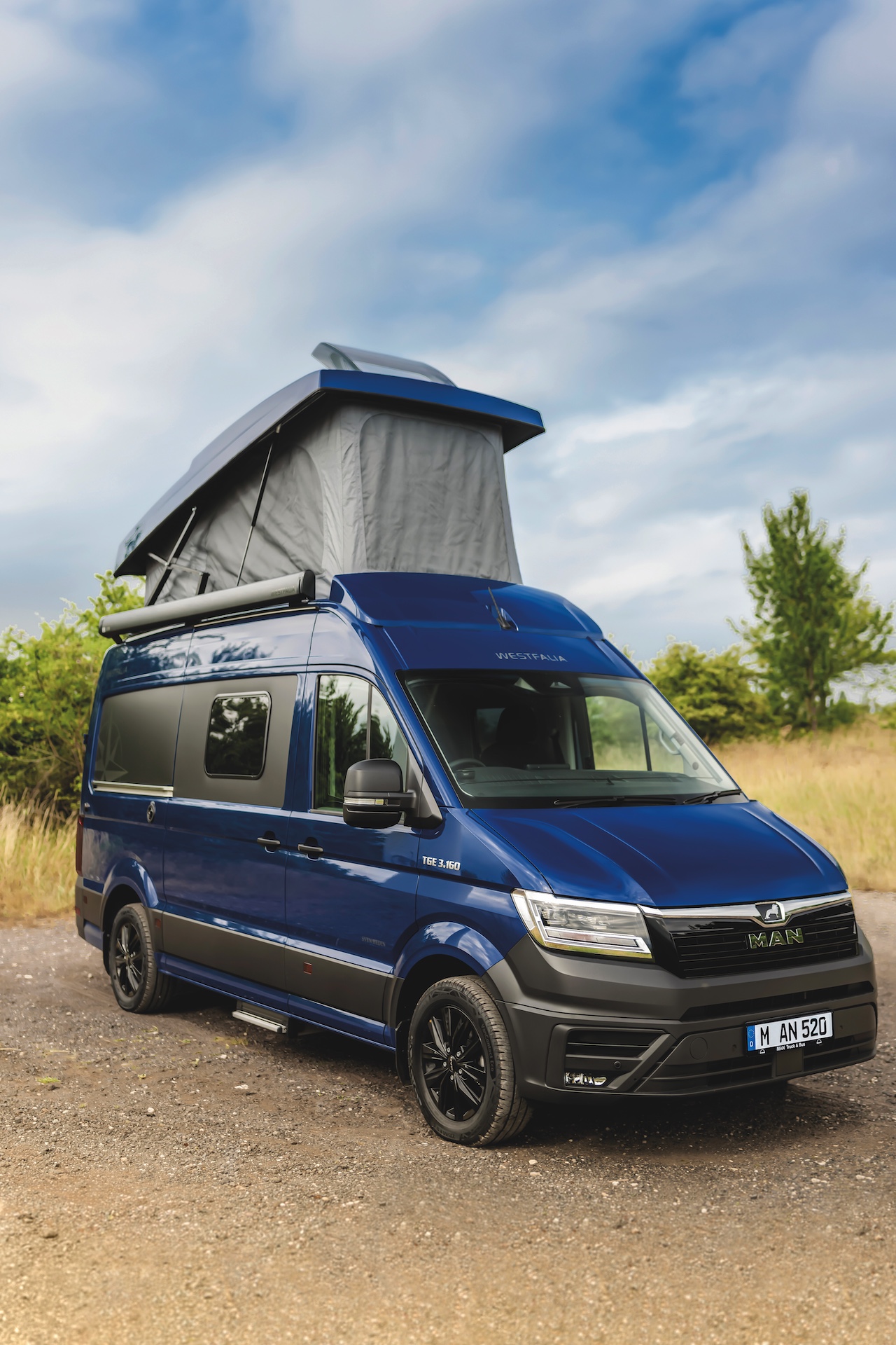 The exterior of a MAN TGE-based campervan