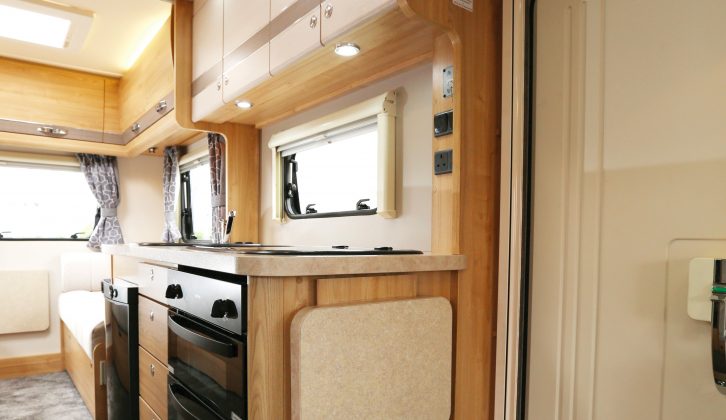 Just in case you need extra serving space at mealtimes, this handy extension flap is on call – read more in the Practical Motorhome 2017 Elddis Autoquest 196 review