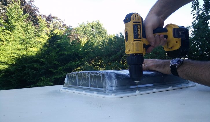 The panhead screws which secured the rooflight were started with the cordless drill-driver and finished by hand to ensure we didn't overtighten anything