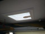 Not much of a picture, but this shows the rooflight from the inside – complete with the home-made trim filling the gap between the rooflight and the ceiling