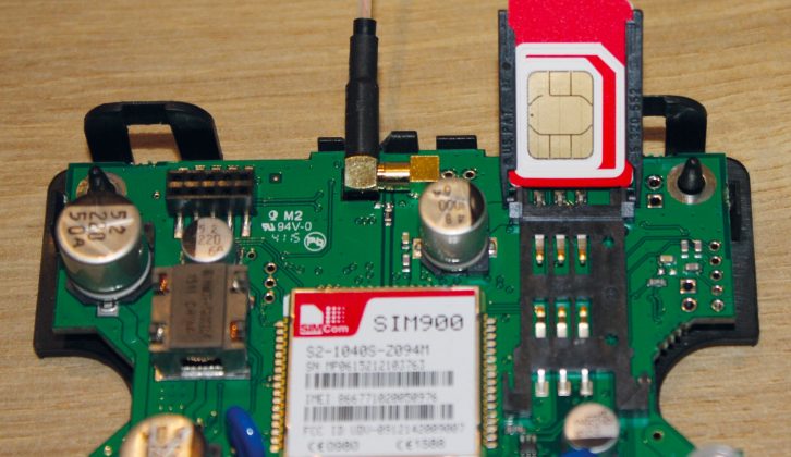 With the cover removed from the Smart Control unit, insert the SIM card as shown