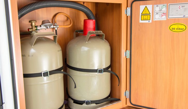 You’ll find the generously-sized gas locker located in the garage, which is large enough to swallow a pair of 11kg bottles