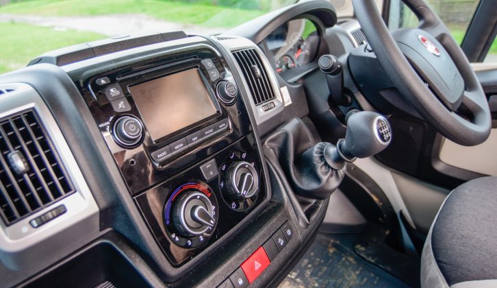 The high spec cab includes a stereo with DAB radio, plus Bluetooth and USB connectivity – the colour screen displays the reversing camera