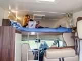 The good-sized overcab bed also doubles as a handy overflow area for the dinette, plus you can use it for storage when safely pitched on site