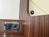 Space for a flatscreen TV has been left on top of the wardrobe – it has 12V and 230V sockets, the latter mounted at 90 degrees