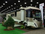 For approximately $315,000, this Winnebago Journey monster liner can be yours – it has every conceivable mod con for life on the road, with slide-outs on both sides
