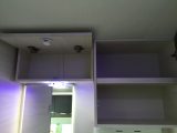 There's yet more storage above the toilet and basin, so plenty of space for your toiletries in the Chausson 630
