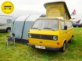 Pitched at Cropredy festival with an inflatable awning, all was well with our T25 VW camper van