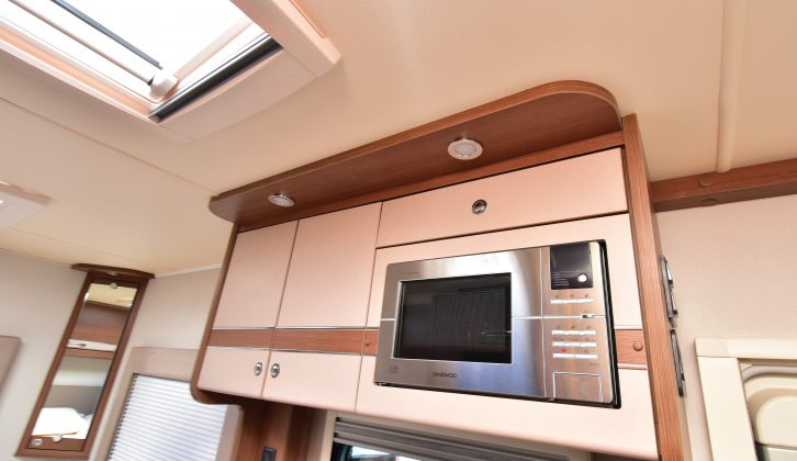 The microwave isn't as high as on some other motorhomes, so should suit more buyers – read more in the Practical Motorhome Elddis Encore 254 review