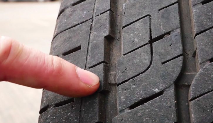 Tyre tread should be above the integral markers on all tyres