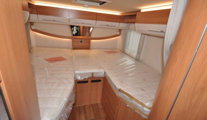 The luxurious rear fixed beds are easy to reach, but mind your head on the overhead lockers!