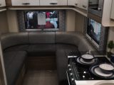 Check out the rear lounge of this Swift motorhome on the Glossop Caravans stand at The Caravan & Motorhome Show