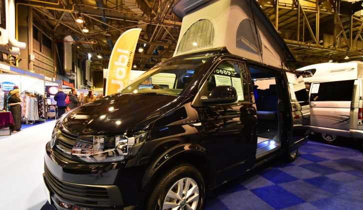This rising-roof camper van from Jöbl's made its debut at the Glasgow show