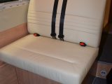 The L-shaped sofa can easily be converted into two travel seats, so this ’van can also be used as your daily transport vehicle
