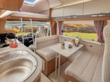 The Auto-Trail Frontier Scout is a twin-lounge ’van, with this at the front and a U-shaped lounge at the rear