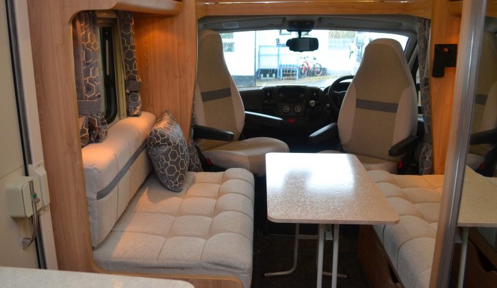 Enjoy more headroom in the front parallel lounge than in its 196 stablemate, as there's no dropdown bed