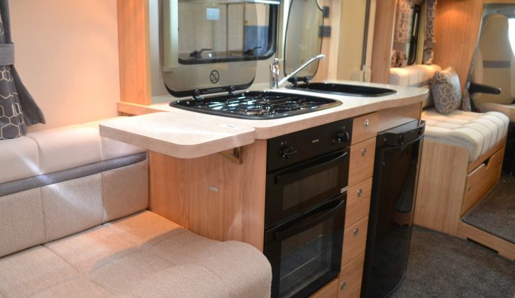 A lift-up worktop extension flap helps give cooks a bit more space