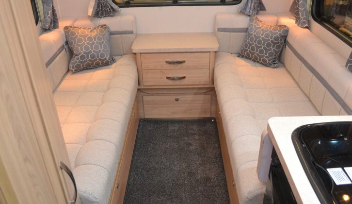 For £210, you can lose the central chest and create a U-shaped rear lounge in this Elddis motorhome