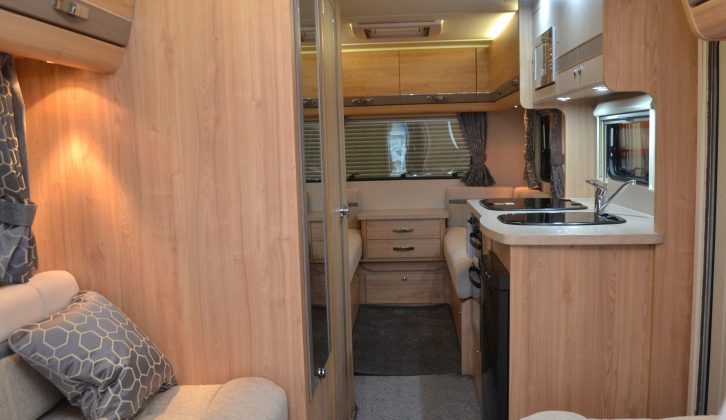 With this front lounge and a rear lounge, there's plenty of room for all the family – read more in the Practical Motorhome 2017 Elddis Autoquest 195 review