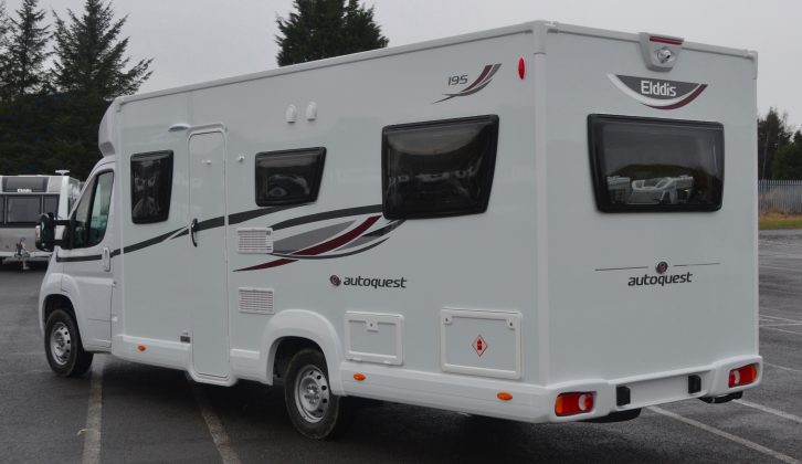 The Elddis Autoquest 195 is 7.34m long, 2.82m tall and 2.69m wide