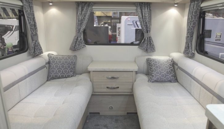 You can relax in rear-lounge comfort in this two-berth Elddis motorhome