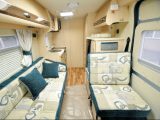 Use of light-toned woods and fabrics maximises the feeling of interior space in this 2016 Auto-Sleeper Kemerton XL