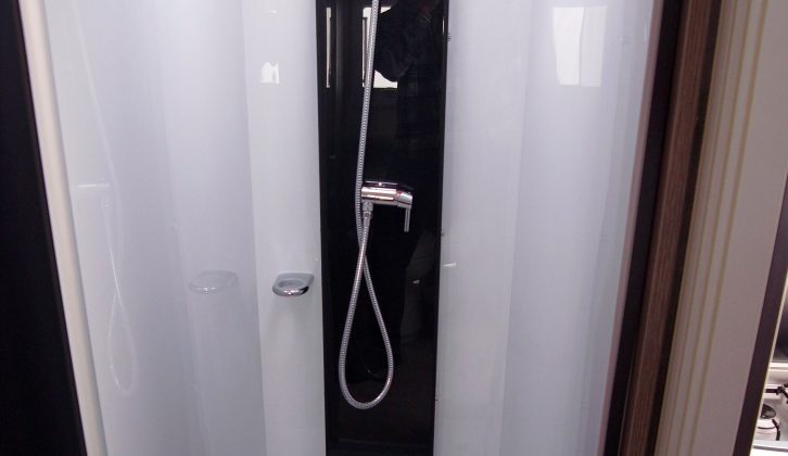 The sharp-looking separate shower cubicle is on the nearside and gives users a lot of room