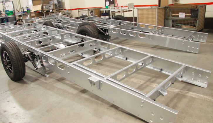 These near-complete chassis are awaiting union with their cabs