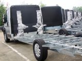 Completed Al-Ko chassis cabs sit outside to await delivery to converters